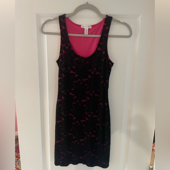 Ambiance Dresses & Skirts - Ambiance Black and Pink Mini Dress